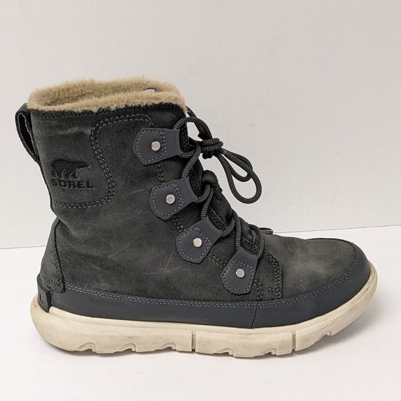 Sorel Explorer II Joan Waterproof Winter Boots, Grey Suede, Women's 8 - Picture 2 of 8